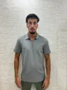Oversized Polo Zip Grijs