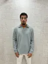 Long Sleeve Polo Lichtblauw