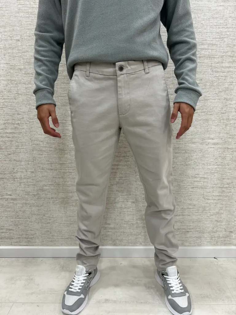 Slim-Fit Chino Broek Grijs