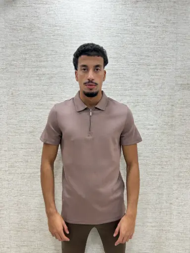 Oversized Polo Zip Mauve