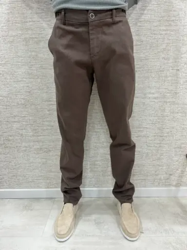 Slim-Fit Chino Broek Bruin