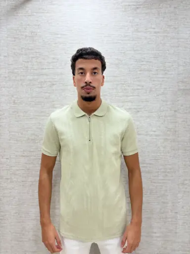 Essential Zip Polo Groen