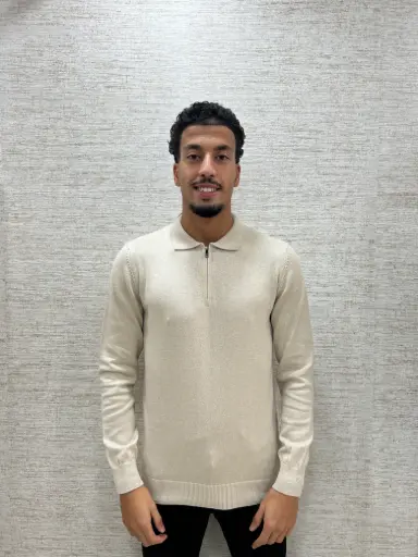Half-Zip Trui Beige