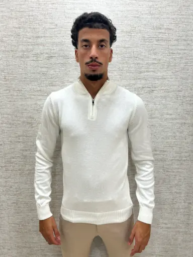 Half-Zip Trui Wit